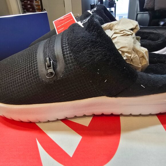 Sz 7 - Women's Nike Burrow NA Slippers Black White Oreo DJ3131-00 NEW - Picture 2 of 10